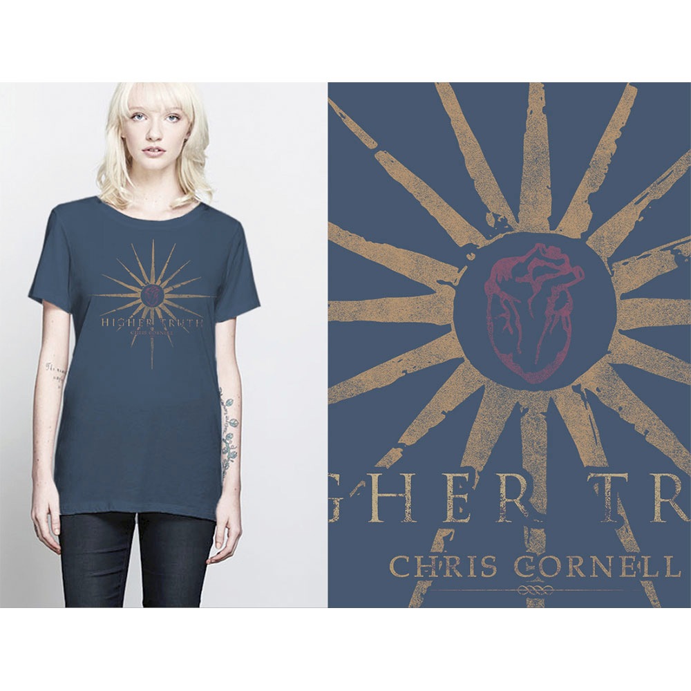 Chris Cornell - Higher Truth Tshirt Femme - Bleu